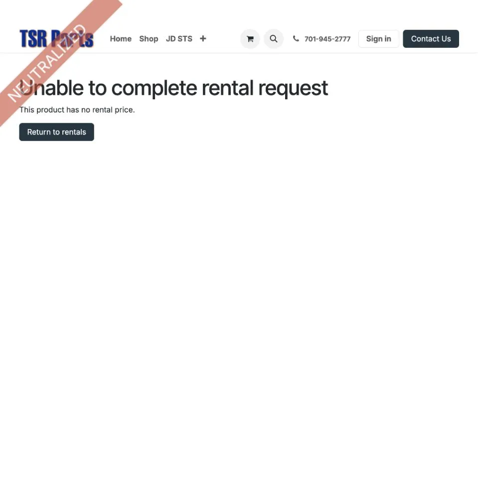 Contact To Rent missing-price error
