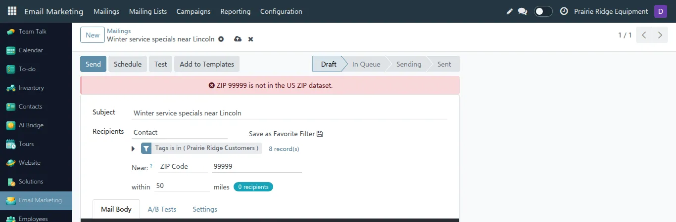 Red bar for a ZIP that is not in the dataset