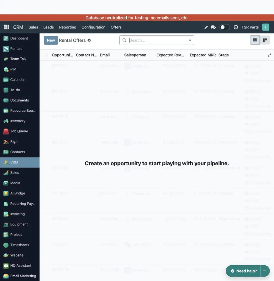 Rental Offers in CRM
