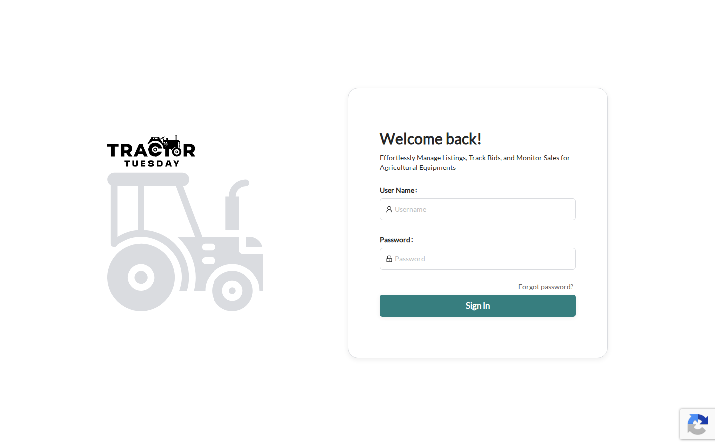 The sign-in screen
